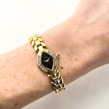 Load image into Gallery viewer, Rare Vintage 1993 Gold-Plated Ladies' Seiko Quartz Watch With Diamond Bezel