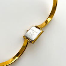Load image into Gallery viewer, Vintage 90s Yves Saint Laurent Ladies' Bangle Style Quartz Watch with Gold-Tone Bracelet and White Mother of Pearl Dial