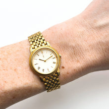 Load image into Gallery viewer, Vintage 90s Yves Saint Laurent Ladies' Quartz Watch with Gold-Plated Bracelet and White Dial