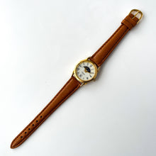 Load image into Gallery viewer, Vintage Constant Sun & Moon Phase Quartz Watch with Light Brown Leather Strap