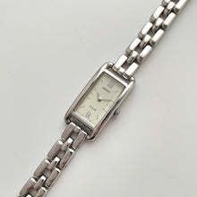 Load image into Gallery viewer, Vintage 1990s Silver-Tone Ladies' Seiko Tissé Quartz Watch With Rectangular Dial