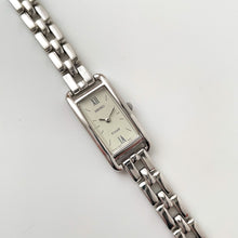 Load image into Gallery viewer, Vintage 1990s Silver-Tone Ladies' Seiko Tissé Quartz Watch With Rectangular Dial
