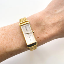 Load image into Gallery viewer, Vintage 90s Yves Saint Laurent Ladies' Quartz Watch with Gold-Plated Bracelet and White Dial