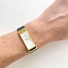Load image into Gallery viewer, Vintage 90s Yves Saint Laurent Ladies' Quartz Watch with Gray Leather Strap and White Dial