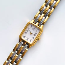 Load image into Gallery viewer, Vintage 1990s Two-Tone Ladies' Seiko Quartz Watch With Tank-Like Dial and Roman Numerals