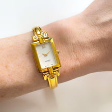 Load image into Gallery viewer, Vintage 1990s Gold-Plated Ladies' Givenchy Bangle Quartz Watch with Rectangular Dial