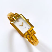 Load image into Gallery viewer, Vintage 1990s Gold-Plated Ladies' Givenchy Bangle Quartz Watch with Rectangular Dial