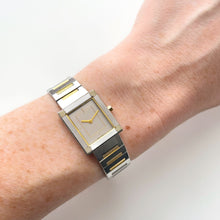 Load image into Gallery viewer, Vintage 90s Yves Saint Laurent Ladies' Tank-Style Quartz Watch with Two-Tone Bracelet