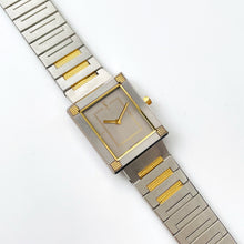 Load image into Gallery viewer, Vintage 90s Yves Saint Laurent Ladies' Tank-Style Quartz Watch with Two-Tone Bracelet