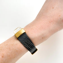 Load image into Gallery viewer, Vintage 90s Yves Saint Laurent Ladies' Quartz Watch with Gray Leather Strap and White Dial