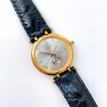 Load image into Gallery viewer, Vintage 1990s Gold-Plated Ladies' Givenchy 'Griffe' Quartz Watch with Black Leather Strap