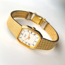 Load image into Gallery viewer, 1990s Ladies' Gold-Plated Seiko Quartz Watch with White Octagon Dial
