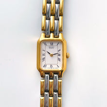 Load image into Gallery viewer, Vintage 1990s Two-Tone Ladies' Seiko Quartz Watch With Tank-Like Dial and Roman Numerals