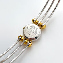 Load image into Gallery viewer, Very Rare 1990s Two-Tone Seiko Articulated Bangle Quartz Watch with Three Coloured Gemstones