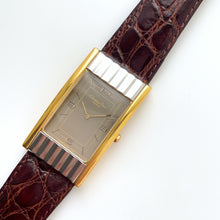 Load image into Gallery viewer, Vintage Christian Dior Two-Tone Gold & Silver Quartz Watch with Brown Leather Strap