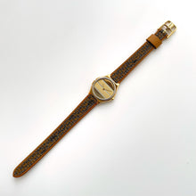 Load image into Gallery viewer, Vintage Yves Saint Laurent Gold-Plated Ladies' Quartz Watch with Textured Green Leather Strap