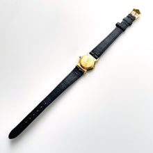 Load image into Gallery viewer, 90s Gold-Plated Ladies' Gucci Quartz Watch with Black Leather Strap - Boxed