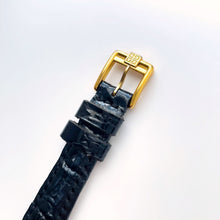 Load image into Gallery viewer, Vintage 1990s Gold-Plated Ladies' Givenchy 'Griffe' Quartz Watch with Black Leather Strap