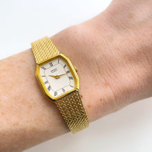 Load image into Gallery viewer, 1990s Ladies' Gold-Plated Seiko Quartz Watch with White Octagon Dial