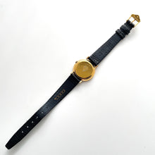 Load image into Gallery viewer, 90s Gold-Plated Gucci Quartz Watch with Black Leather Strap