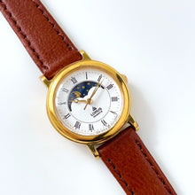 Load image into Gallery viewer, Ladies' Vintage Gold-Plated Lorus Sun & Moon Phase Quartz Watch