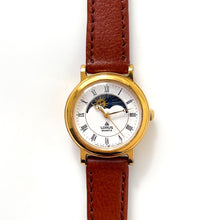 Load image into Gallery viewer, Ladies' Vintage Gold-Plated Lorus Sun & Moon Phase Quartz Watch