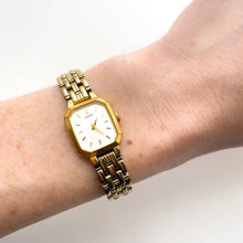 Load image into Gallery viewer, Vintage 1990s Gold-Tone Ladies' Seiko Quartz Watch With Tank-Like Dial