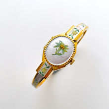 Load image into Gallery viewer, Andre Mouche Quartz Watch - Red Enamel, Concealed Dial, Gold Bangle