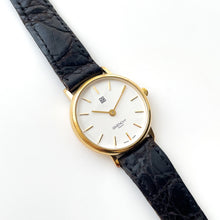 Load image into Gallery viewer, Vintage 1990s Gold-Plated Ladies' Givenchy Quartz Watch with Black Leather Strap