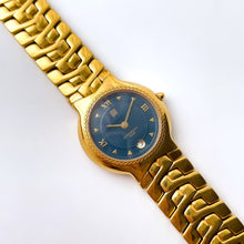 Load image into Gallery viewer, Vintage 1990s Gold-Plated Ladies' Givenchy Quartz Watch with Blue Dial