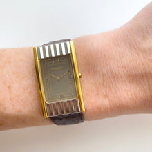 Load image into Gallery viewer, Vintage Christian Dior Two-Tone Gold & Silver Quartz Watch with Brown Leather Strap