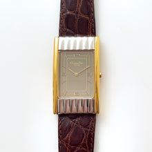 Load image into Gallery viewer, Vintage Christian Dior Two-Tone Gold & Silver Quartz Watch with Brown Leather Strap