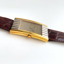 Load image into Gallery viewer, Vintage Christian Dior Two-Tone Gold & Silver Quartz Watch with Brown Leather Strap