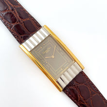Load image into Gallery viewer, Vintage Christian Dior Two-Tone Gold & Silver Quartz Watch with Brown Leather Strap