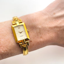 Load image into Gallery viewer, Vintage 1990s Gold-Plated Ladies' Givenchy Bangle Quartz Watch with Rectangular Dial