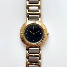 Load image into Gallery viewer, Vintage Boxed 1991 Yves Saint Laurent Ladies' Quartz Watch with Two-Tone Bracelet and Black Dial