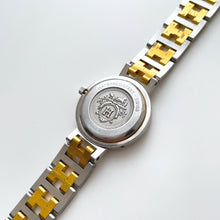 Load image into Gallery viewer, Vintage Two-Tone Hermès Clipper Ladies' Quartz Watch with Round Beige Dial