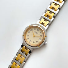 Load image into Gallery viewer, Vintage Two-Tone Hermès Clipper Ladies' Quartz Watch with Round Beige Dial