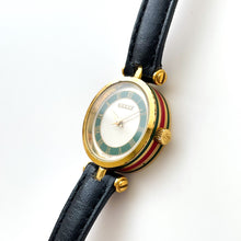 Load image into Gallery viewer, Vintage 1990 Ladies' Gucci Stack Quartz Watch with Green and Beige Dial