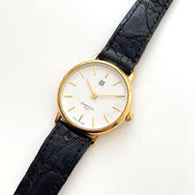 Load image into Gallery viewer, Vintage 1990s Gold-Plated Ladies' Givenchy Quartz Watch with Black Leather Strap