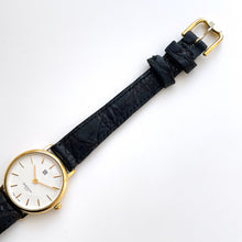 Load image into Gallery viewer, Vintage 1990s Gold-Plated Ladies' Givenchy Quartz Watch with Black Leather Strap