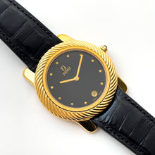 Load image into Gallery viewer, Vintage 90s Unisex Gold-Plated Fendi Quartz Watch with Black Dial