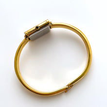 Load image into Gallery viewer, Vintage 90s Yves Saint Laurent Ladies' Bangle Style Quartz Watch with Gold-Tone Bracelet and Green Dial