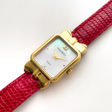 Load image into Gallery viewer, Vintage 1990s Gold-Plated Ladies' Nina Ricci Quartz Watch with Red Leather Strap