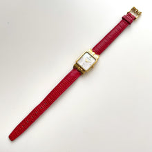 Load image into Gallery viewer, Vintage 1990s Gold-Plated Ladies' Nina Ricci Quartz Watch with Red Leather Strap