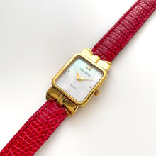 Load image into Gallery viewer, Vintage 1990s Gold-Plated Ladies' Nina Ricci Quartz Watch with Red Leather Strap