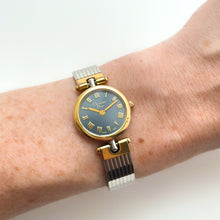 Load image into Gallery viewer, Vintage Two-Tone Christian Dior Ladies' Quartz Watch with Round Metallic Blue Dial