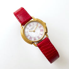 Load image into Gallery viewer, Vintage Christian Dior Gold-Plated Ladies' Quartz Watch with Red Leather Strap and Mother of Pearl Dial - Boxed