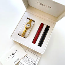 Load image into Gallery viewer, Vintage 00s Gold-Plated Ladies' Nina Ricci Quartz Watch with Round Dial and Interchangeable Straps