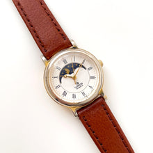 Load image into Gallery viewer, Ladies' Vintage Gold-Plated Lorus Sun & Moon Phase Quartz Watch